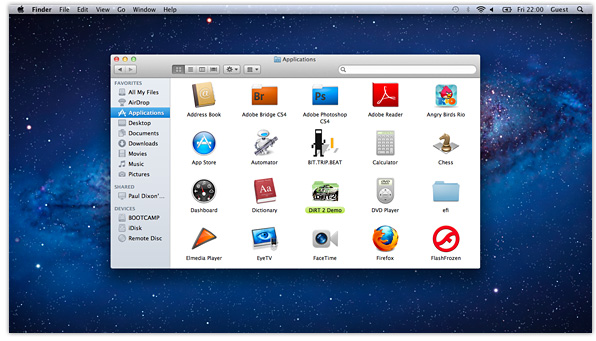 OS X Lion Finder Window